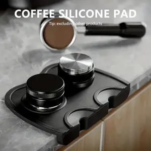 1pc Coffee Tamper Mat Corner Non-Slip Pad Powder Press Stand Silicone Base Tamper Pad Coffee Utensils Barista Tool Coffee Bar Accessories
