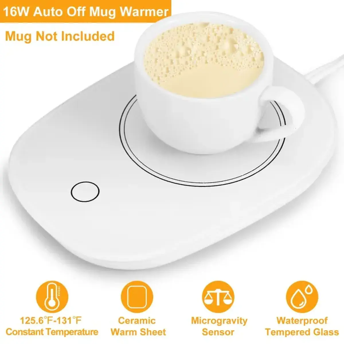 Smart Coffee Mug Warmer with Auto Shut Off - Electric Beverage Heater for Desk & Office