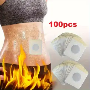 100 Pieces Abdominal Patch, Waist Trainer with Strong Plant Fiber Extracts, Ideal for Fitness Performance and Belly Shaping, Portable Use
