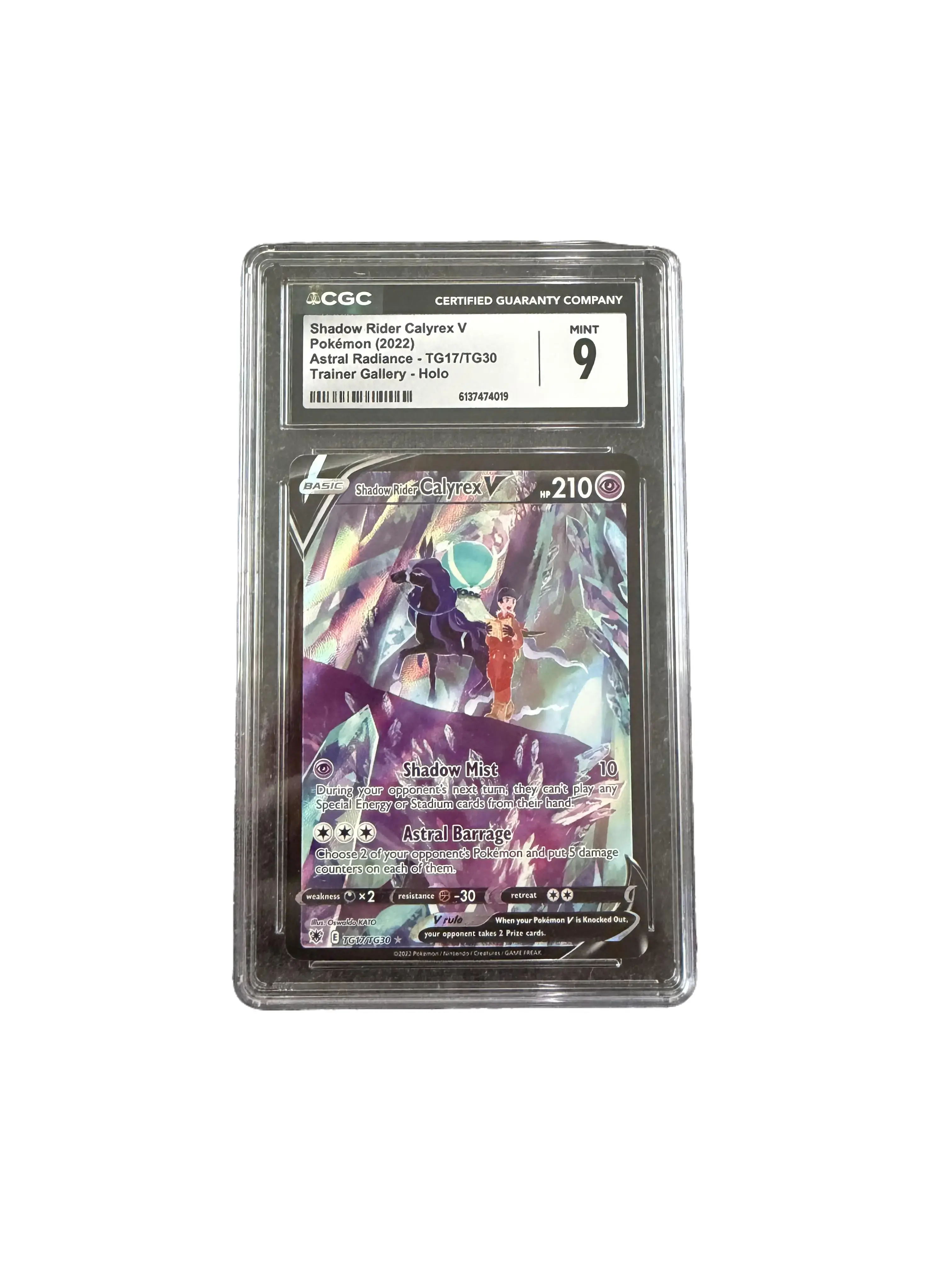 Pokemon Shadow Rider Calyrex V TG17/TG30 CGC 9 Mint Astral Radiance Trainer Gallery Holo