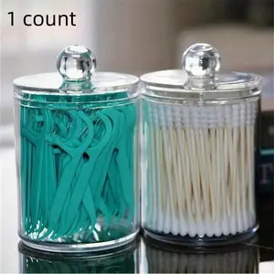 Clear Cotton Swab Storage Box with Lid, 1 Count Portable Q-tip Holder, Compressed Towel Storage Box, Home Organizer for Living Room Bedroom Bathroom【Only Bottle】