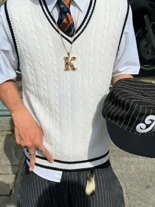 Men's Spring Summer Casual Sporty Knit Top, Colorblock Striped V-Neck Sleeveless Long Loose Fit, Comfortable Fashion Daily Wear
