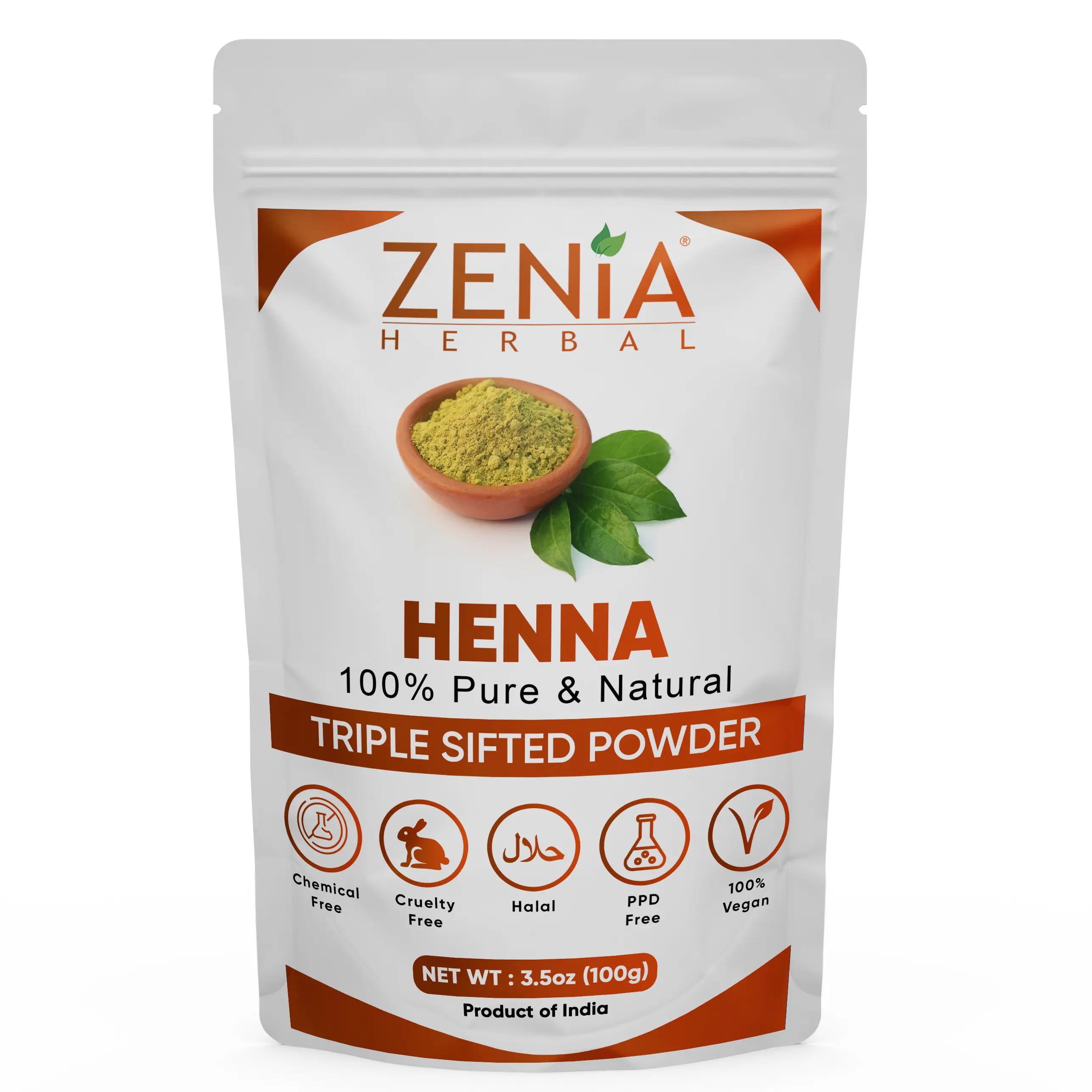 100g Zenia Pure Henna Powder Natural Hair Color / Hair Dye Haircare Lemon