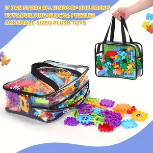 1/2 Heavy-duty Transparent Storage Bag with Sturdy Zipper and Handle Closure, Large Plastic Storage Bag Suitable for Travel, Toys, Clothing, Home Storage Supplies, Durable Rectangular Plastic Storage Organizer, Zipper Pouches, Durable Plastic Organizers