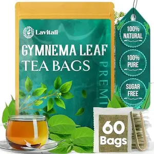 Premium 60 Gymnema Leaf Tea Bags, 100% Natural & Pure from Gymnema Leaves. Gymnema Tea Bags for Diabetics - COLD-DRIED for Maximum Freshness and Nutrient Retention. No Sugar, Vegan.