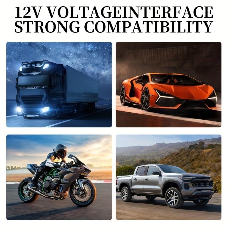 Heavy Duty 12V 130DB Dual Trumpet Air Horn Kit with Compressor - Chrome Zinc Alloy for Car Truck SUV RV Boat Motorcycle