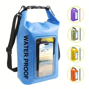 Waterproof Dry Bag with Built-in Phone Pouch, Roll Top Floating Dry Storage Bag, Lightweight Adjustable Shoulder Strap for Beach, Kayaking, Boating, Camping, Fishing, Cruise, Swimming, Travel, Fits iPhone Galaxy, Essential Waterproof Dry Bag