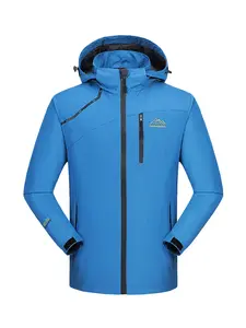 Men’s Outdoor Waterproof Windproof Softshell Jacket with Detachable Hood — Hiking & Mountaineering Sports Jacket