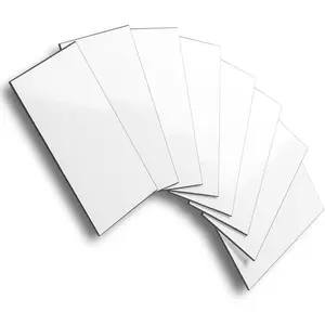 100-Piece Polished White Thick PVC Peel and Stick Backsplash, 3" x 6" Waterproof Subway Tile Peel and Stick Wall Tiles for Kitchen & Bathroom