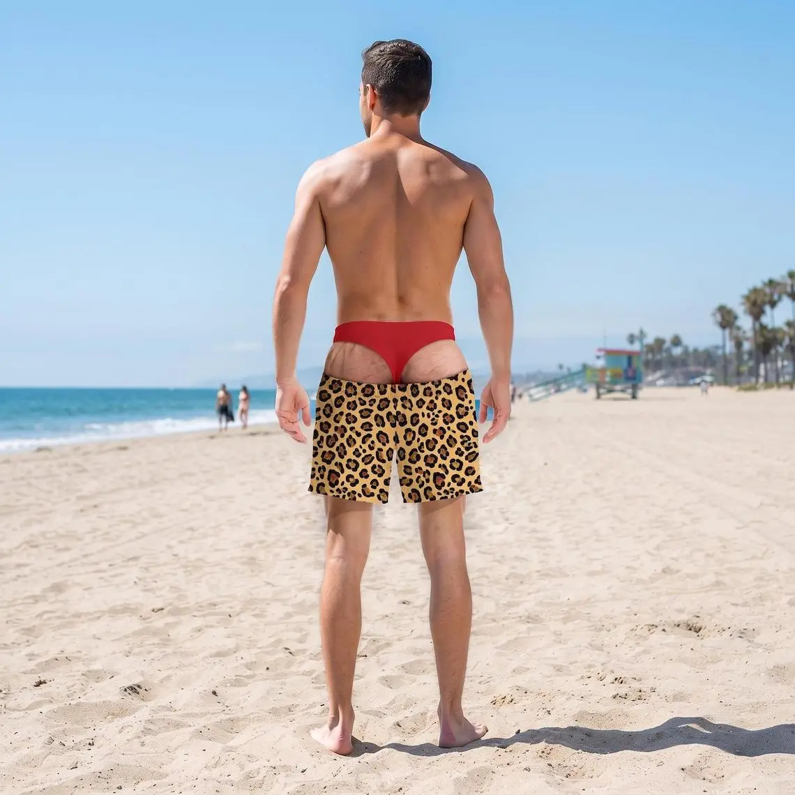 Fake Underwear Beach Shorts, Wide Load Birthday Gag Gift For Him, Funny Men’s Swim Trunks, Summer Gag Gift For Men, Summer Vacation