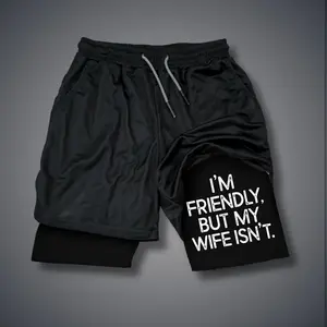 Double-Layer Sports Shorts Graphic Shorts Black Shorts Camo Shorts Streetwear Shorts Men Outfits Men Short Shorts Vacation Outfits Shorts