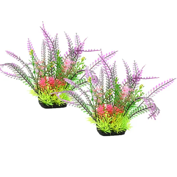 Artificial Aquarium Plants 2Pcs Set - Feathery Leaf Fish Tank Decoration for Aquascaping