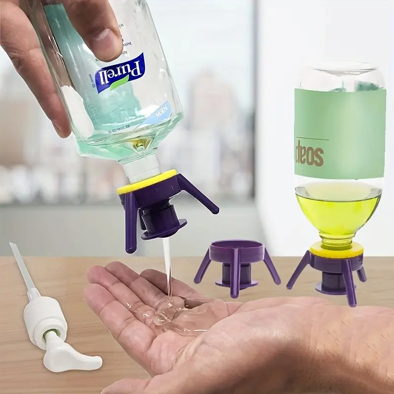 6pcs Inverted bottle cap shampoo triangular inverted stand tripod kitchen seasoning bottle stand bathroom shower gel Portable Home Use Bathroom Accessory