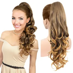 Long Wavy Curly Ponytail Extensions Multi-Layered Curly ponytail Heat Resistant Synthetic Fibers 8 Tooth 2 in 1 Drawstring for Secure fit- Multi-Color Available