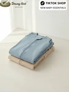 DownyNest Sleep Sack 2-Pack  100% Organic Cotton  0-18M  2-Way Zipper  Safe Wearable Blanket  Thanksgiving Baby Essential!