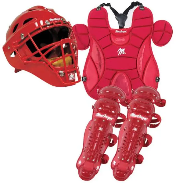 Macgregor Pro-Style Varsity Female Baseball Catcher's Gear Set (Ages 14+), Complete Kit with Helmet, Chest Protector, Double-Knee Leg Guards, 4-Inch Throat Guard