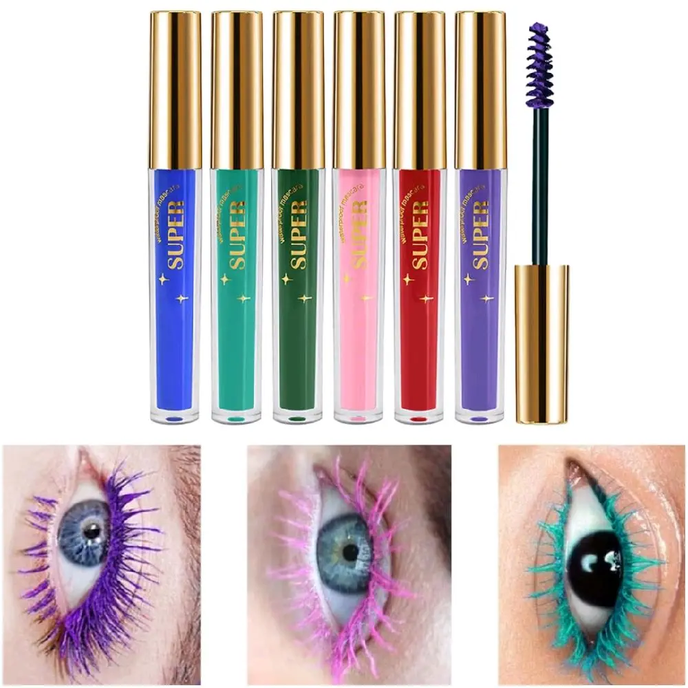 6 Colores Mascara for Eyelashes, Voluminous Colorful Mascara Set, Pink Purple Blue Green Red Teal Lash Pack - Lengthening, Defining, Curling, Multiplying Formula, Cruelty-Free & Waterproof