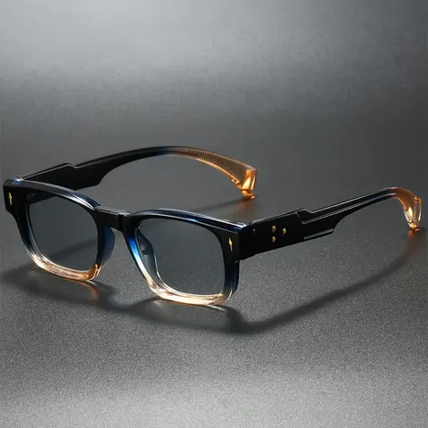 Men's Retro High Quality Square Frame Eyeglasses - Full Rim, PC Lens, Arrow Rivet Decoration, Lightweight Durable Statement Frame, Men's Accessories for Casual/Formal Occasions, Accessories Adults