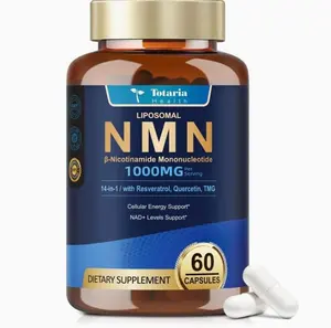 14-in-1 Liposomal NMN Supplement 1000mg, 99% Pure NMN Resveratrol Complex with TMG, Quercetin, CoQ10, ALA, PQQ, Support NAD+ Levels, Healthy Aging, Stabilized 60 Veggie Capsules, cGMP