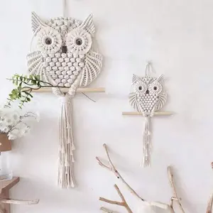 Owl Macrame Home Tapestry, Wall Hanging Decorative Piece for Bedroom & Living Space, Ideal for Dorms & Cozy Rooms, Wall Art Decor
