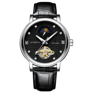 TEVISE Fully Automatic Mechanical Watch with Night Glow - Stars, Planets, Fashion, Business, Casual, Multi-functional, Water-resistant Watch with 24-hour Function - Fashion, Casual, Classic, Popular Leather Strap, Alloy Case relojes para hombres
