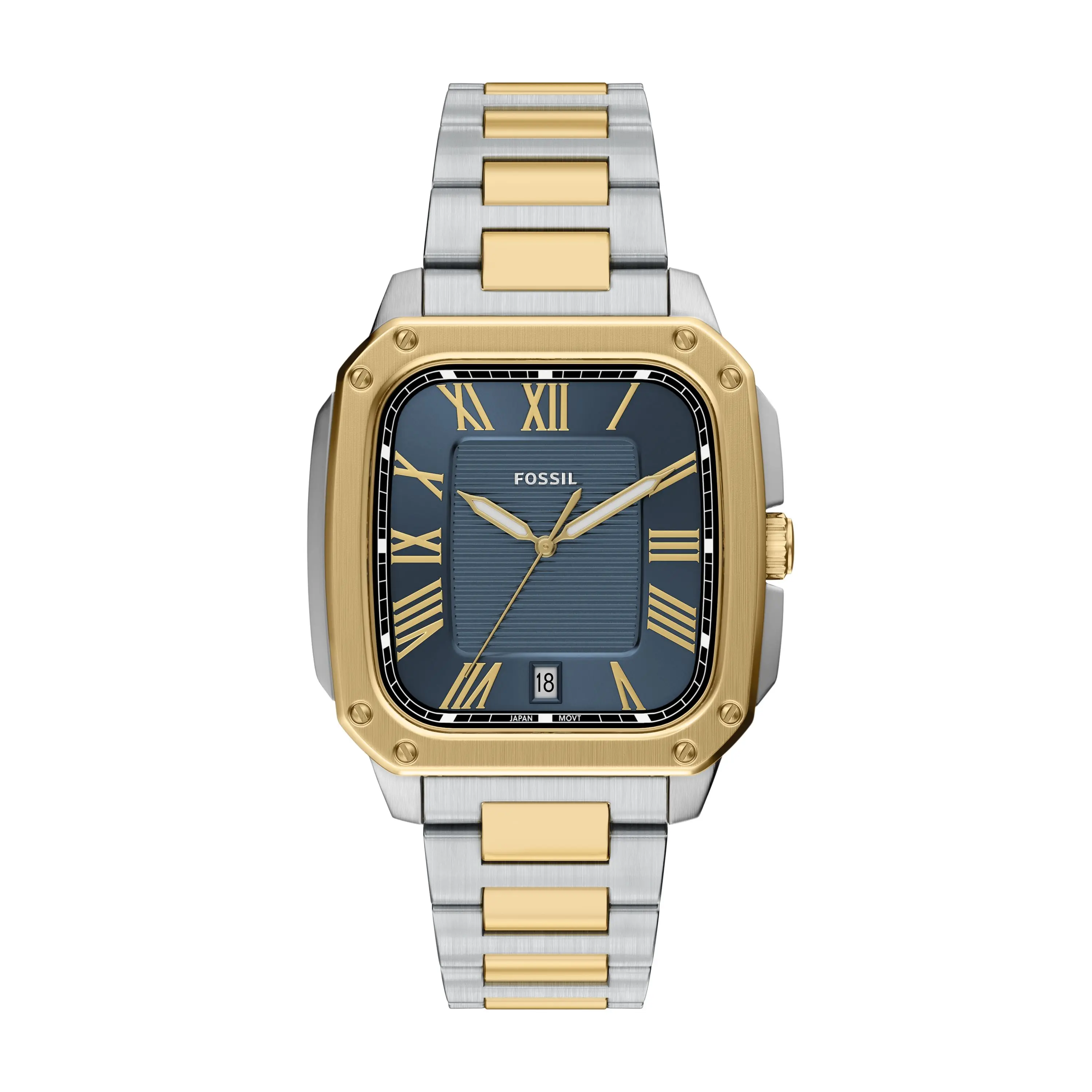 Fossil Men's Crosby Three-Hand Date Two-Tone Stainless Steel Watch