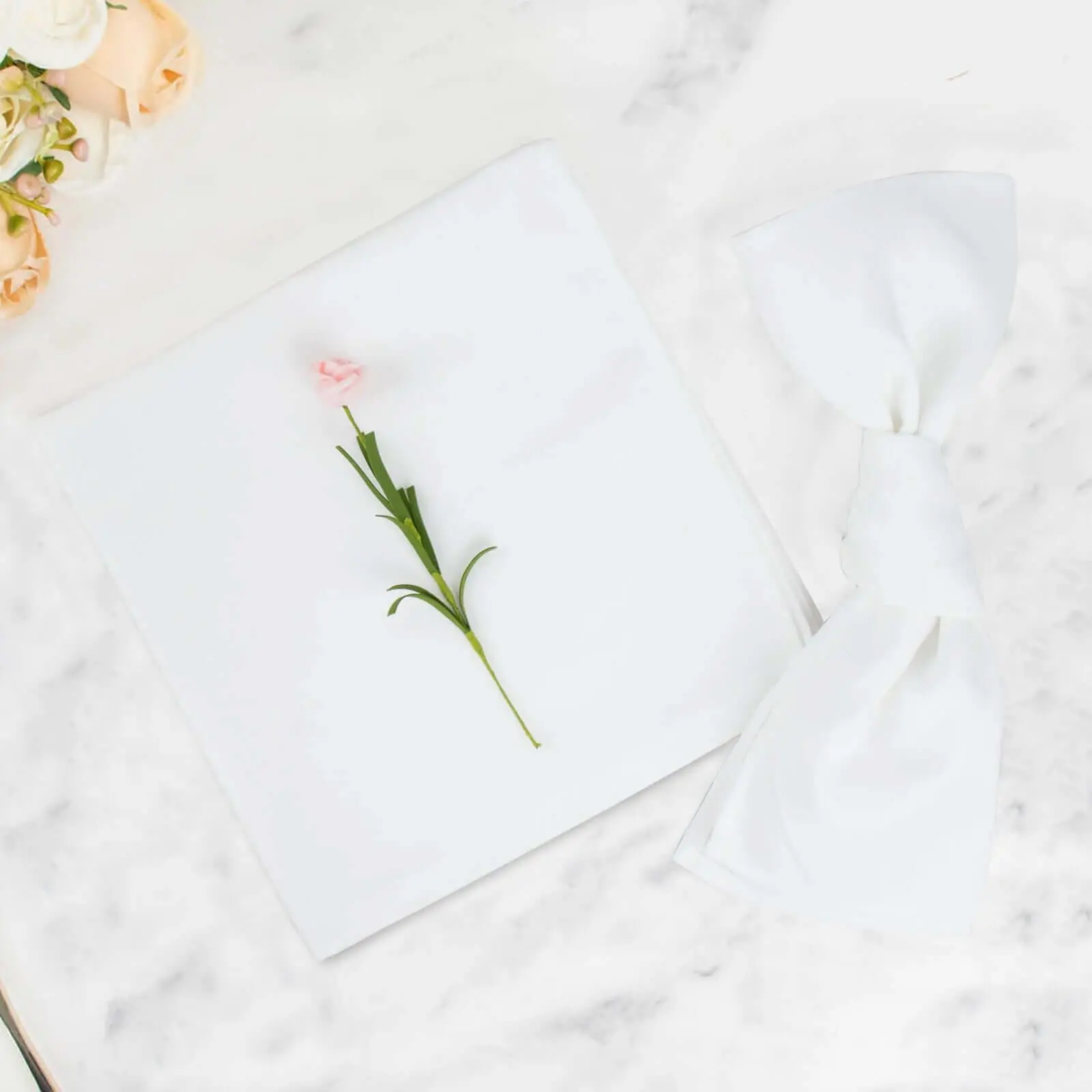 5-Pack Premium Polyester 20"x20" White Cloth Dinner Napkins - Wrinkle-Free, Durable Table Napkins for Restaurant Use, Kitchen Linens & Key Occasions, Dinner Napkins Cloth