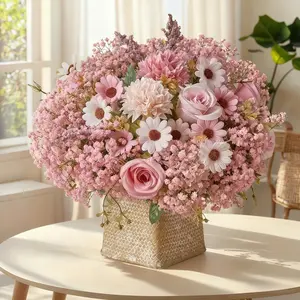 Artificial Peony Bouquet including buds Full-size bouquet, suitable for weddings, birthdays, anniversaries, Valentine's Day/Mother's Day, plastic peony table decoration, no maintenance required