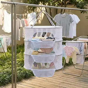 Compact Foldable Rack with Insect-Proof Mesh, Versatile Drying Needs, Ideal for Home Organization, Space-Saving Design