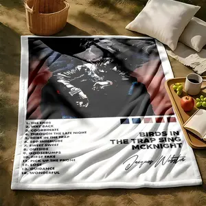 1 piece Sure! Please provide the track list or the original description of the album 《Birds in the Trap Sing》 by Jacquees McKnight, and I will translate it into English for you. themed flannel blanket - All-season flannel blanket, suitable for