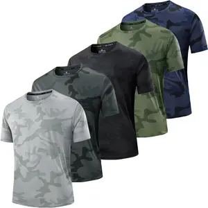 5-Pack Men’s Quick Dry Mesh T-Shirts - Breathable Running Gym Workout Tops white tee