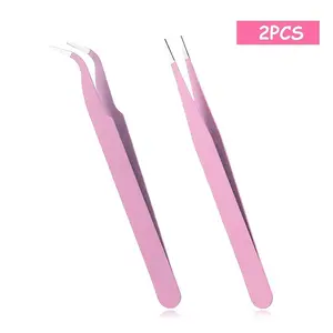 2pcs Stainless Steel Colorful Journal Tweezers Thickened DIY Tools, Handmade Notebook Tweezers, Craft Supplies for Bullet Journals