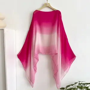 Women's Ombre Print Viscose Shawl, Casual Versatile Scarf for All Seasons, Fashion Modern Accessories for Women & Girls