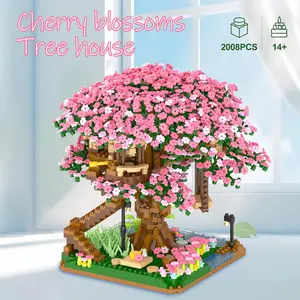 Cherry Bonsai Tree Building Sets, Mini Building Blocks of Cherry Blossom Tree kit, 2200+ pcs Mini Bricks Tree House, Family Game, Birthday Gift, Perfect for Girls, Home Decoration, Kids and Adults toy