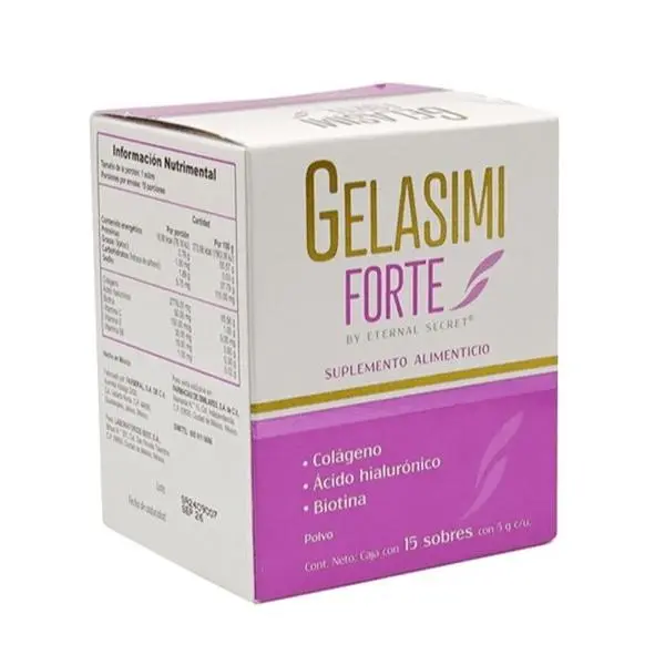 Gelasimi forte collagen biotin and hyaluronic acid 15 sachets