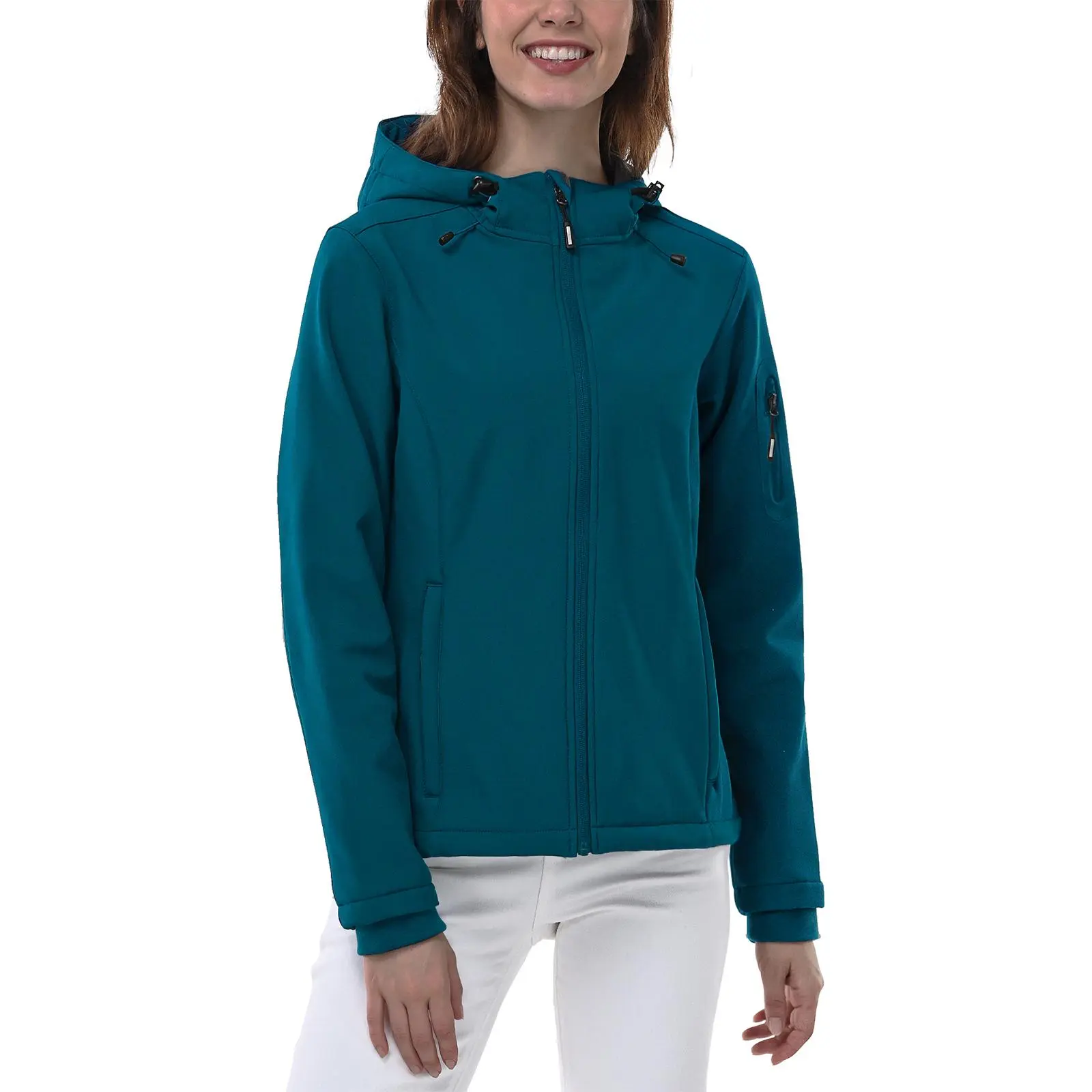 Outdoor Ventures Women's Softshell Jacket with Hood Fleece Lined Warm Lightweight Waterproof Insulated Windbreaker
