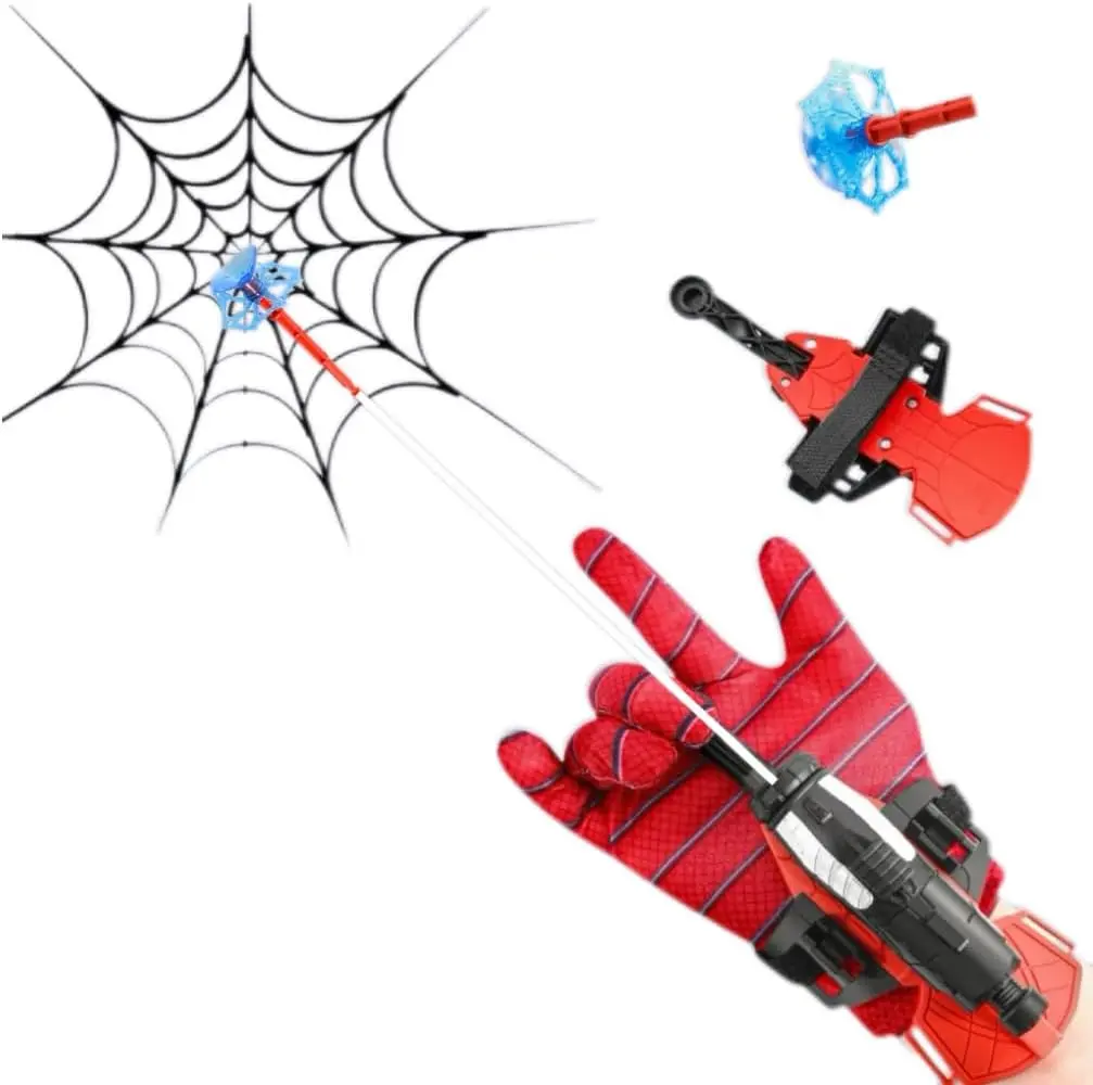 Spiderman Style Wrist Web Launcher Toy ️ | Long-Range Action Shooter with Glove for Interactive Roleplay Fun