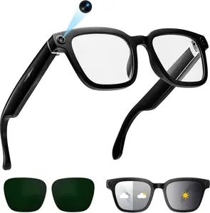 Smart AI Camera Glasses with Photochromic Lenses & Real-Time Translation, Hands-Free 8MP Photography for Outdoor Travel, Bluetooth Recording, UV Protection