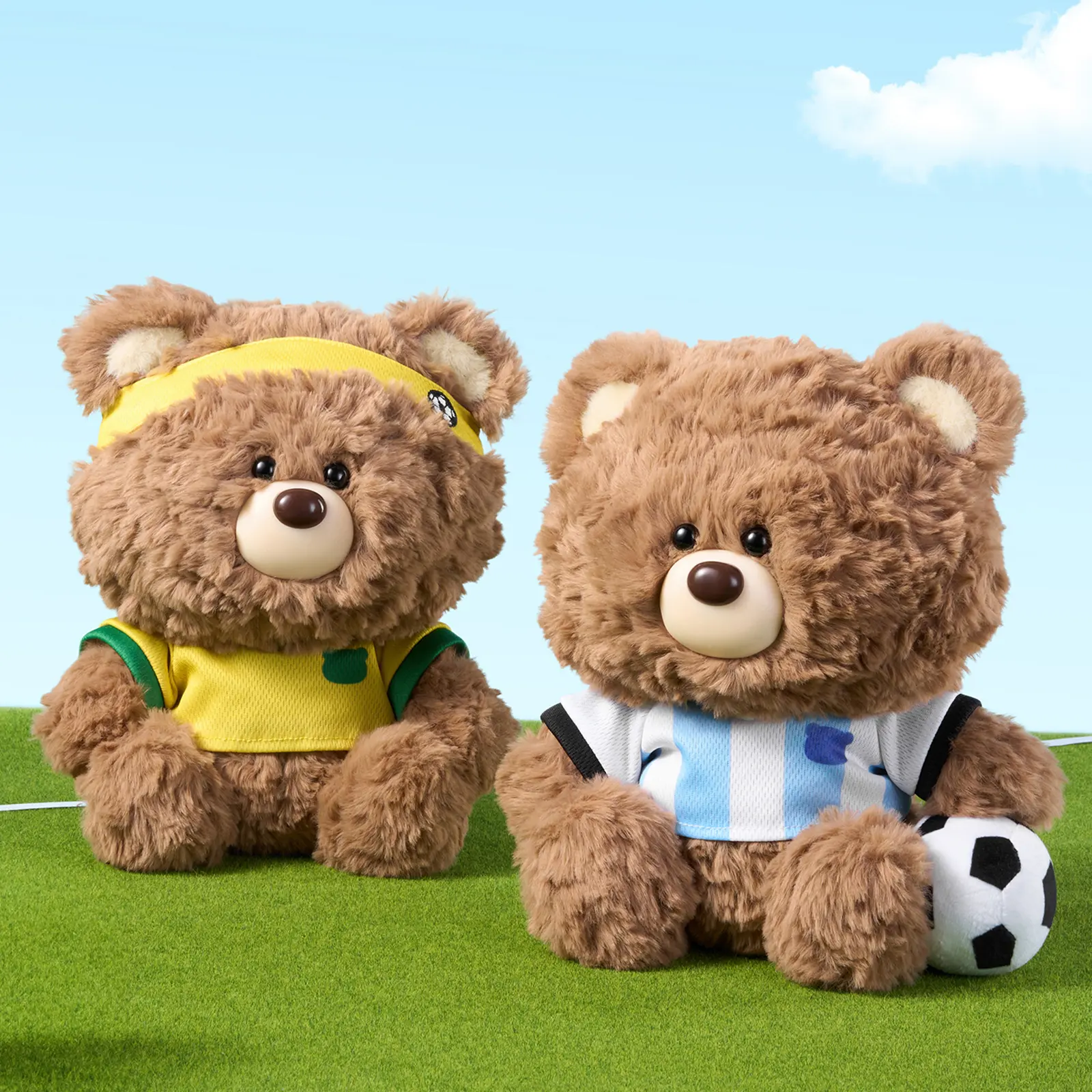 MINISO Football Plush Bear Favorable Team Jersey Plush Bear Goalkeeper Bear Soft and Fluffy Sports Bear Toy, A Perfect Gift for Soccer Fans