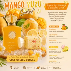 (2pc Mango Yuzu Sorbet Bundle) Yuzu Gummy + Mango Ice by Gulf Orchid EDP Spray, 3.4oz
