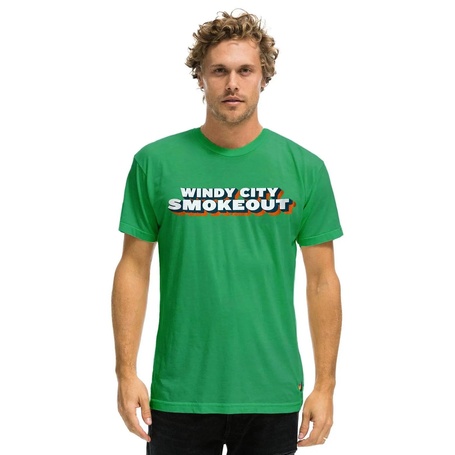 WINDY CITY SMOKEOUT 2025 CREW TEE SHIRT - KELLY GREEN