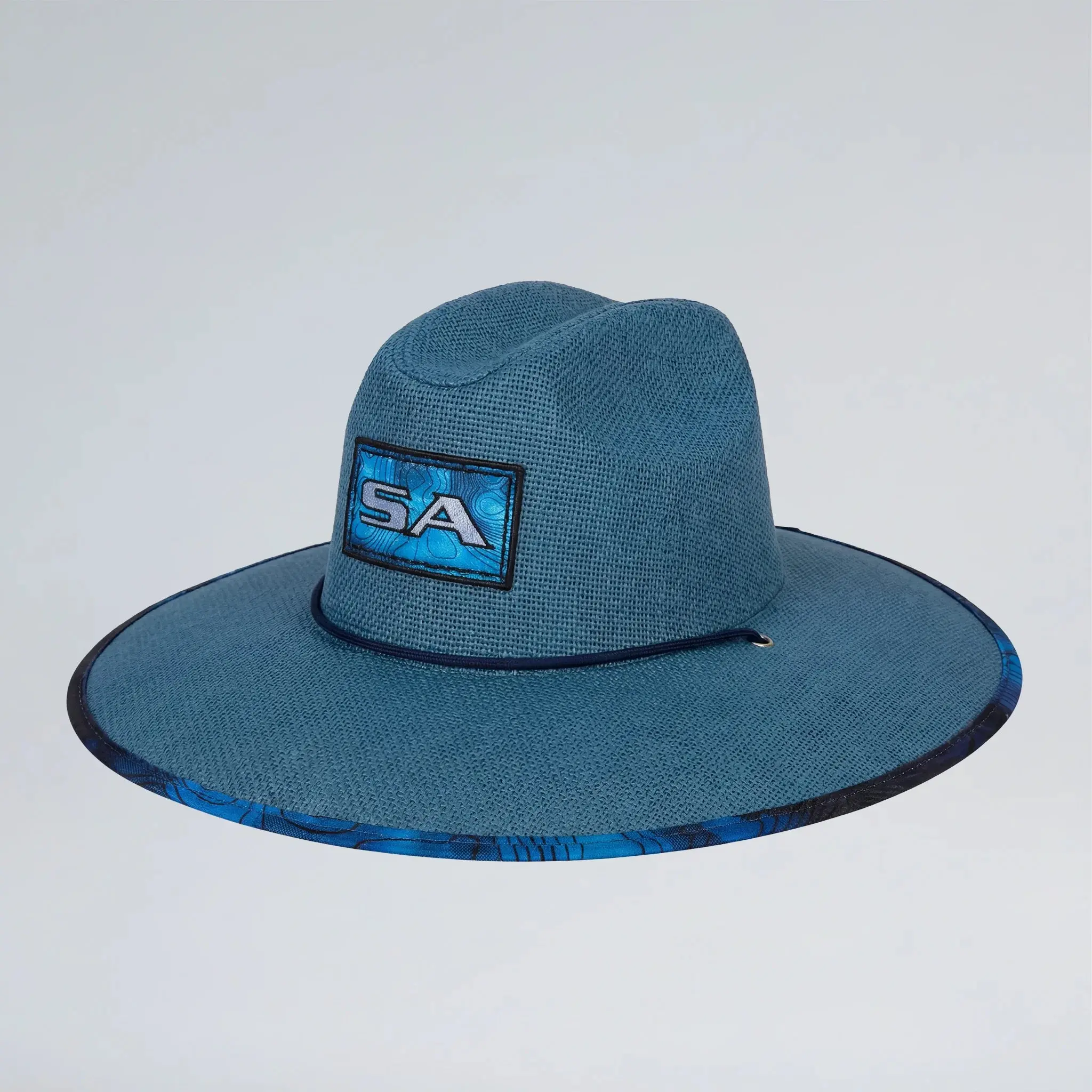 Soul of Adventure Powder Blue Underwater Topography Straw Hat for Sun Protection and Outdoor Adventures