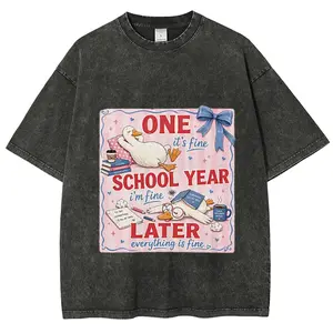 Striped One School Year Later Funny Goose Shirt, Teacher Summer Tee, End Of School Year Shirt, Tired Teacher Gift,