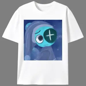 Women's Dandy's World Astro Print Short-Sleeve Cotton T-Shirt - Casual Fitted Round Neck Knit Top