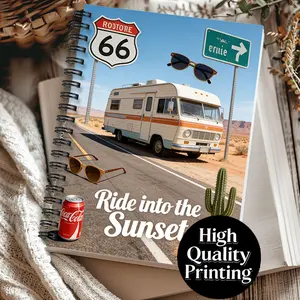 1pc Inspirational-themed Notebook, A Treasure for Travel Stories. Suitable for Friends Who Love Road Culture and Nostalgic Style, Perfect for Personal Travel Notes or As A Unique Commemorative Gift. 5.5x8.3 Inch Notebook