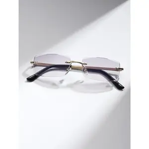 Men’s Square Semi-Rimless Anti-Blue Light Glasses - Lightweight Daily Work Eyewear