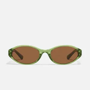QUAY AURA POINTS Sunglasses - Narrow Oval Frame with Standard Arms & Built-in Nose Pads for Stylish Energy