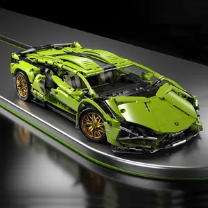 Super Car Building Block Set, Play Set, Abs Material, Stackable Interlocking Design, Ideal Gift for Kids and Collectors