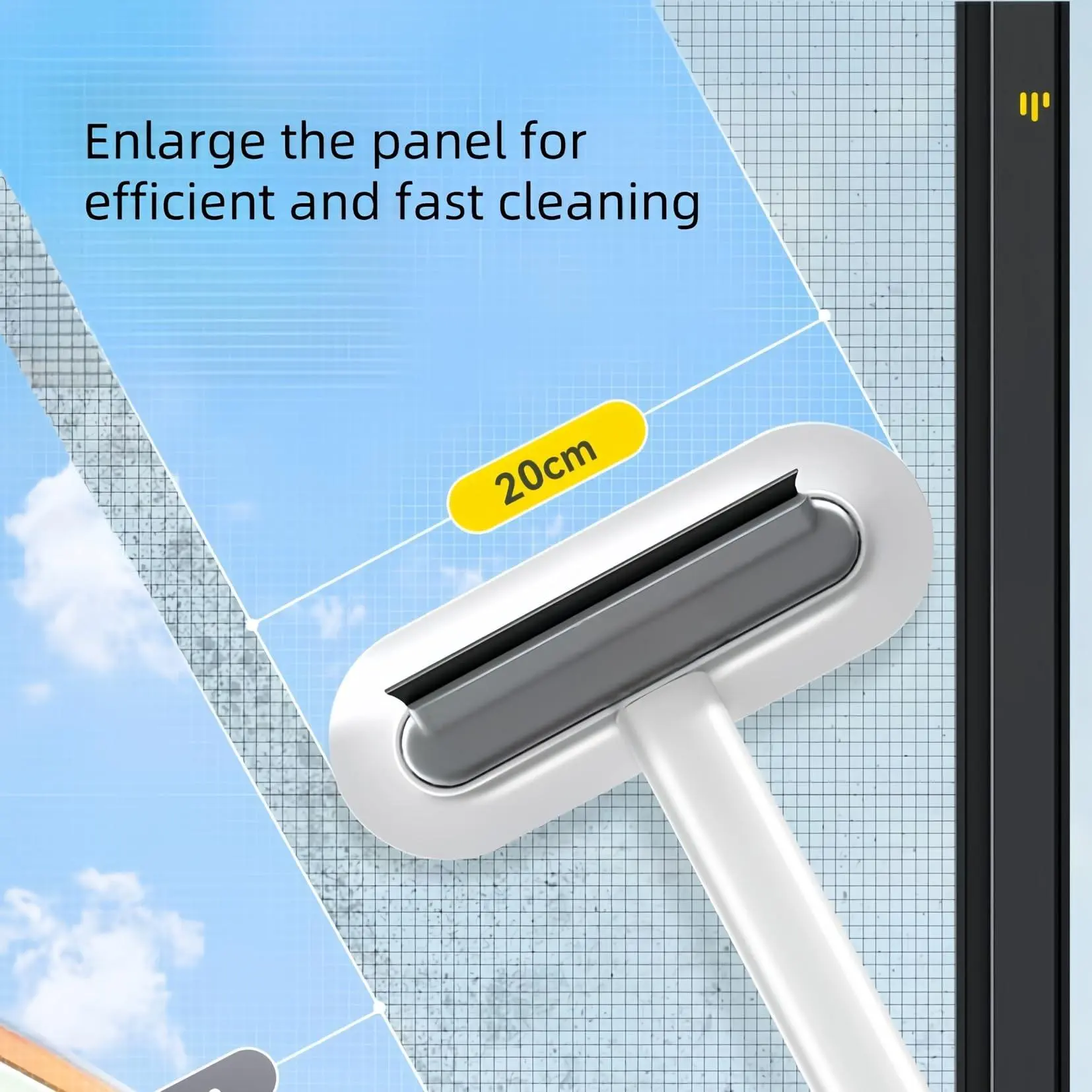 Mesh Screen Cleaner 4 in1, Wet and Dry Dual-Use Window Screen Cleaning Brush, Multi Window Cleaner Tools Window Glass Net Cleaner Squeegee, Groove Brush, Pet Hair Cleane
