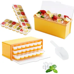 Ice Cube Tray with Lid and Bin 3 Pack Ice Cube Trays for Freezer BPA Free Ice Box with large space Ice Container Lid & Ice Scoop 42 Ice Cubes for Chilling Whiskey Cocktails and Smoothie Kitchen Silicone Utensils Coffee TikTokShopBlackFriday Christmas